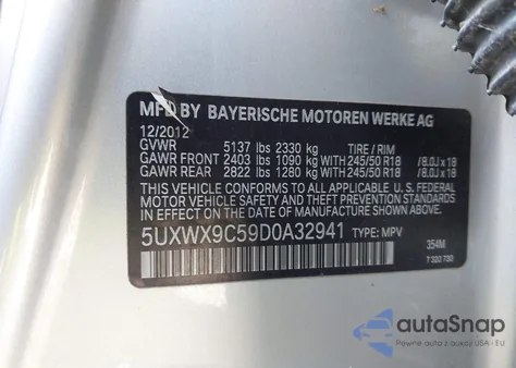 2013 BMW X3 xDrive28I из США, поврежденный, VIN 5UXWX9C59D0A32941